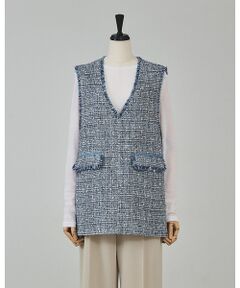 qualite / カリテ ベスト | ラメツイードジレ