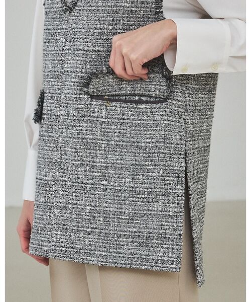 qualite / カリテ ベスト | ラメツイードジレ | 詳細12