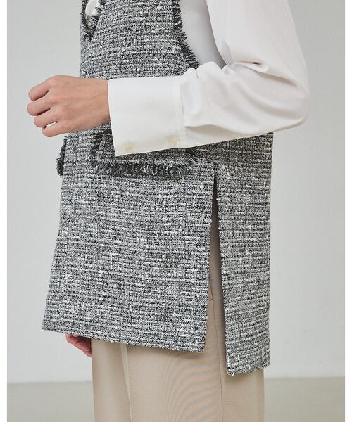 qualite / カリテ ベスト | ラメツイードジレ | 詳細13