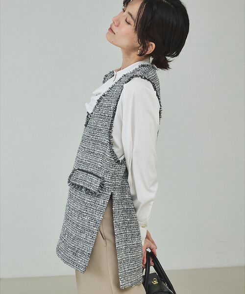 qualite / カリテ ベスト | ラメツイードジレ【予約】 | 詳細4