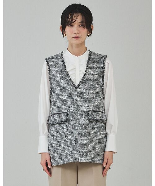 qualite / カリテ ベスト | ラメツイードジレ【予約】 | 詳細7