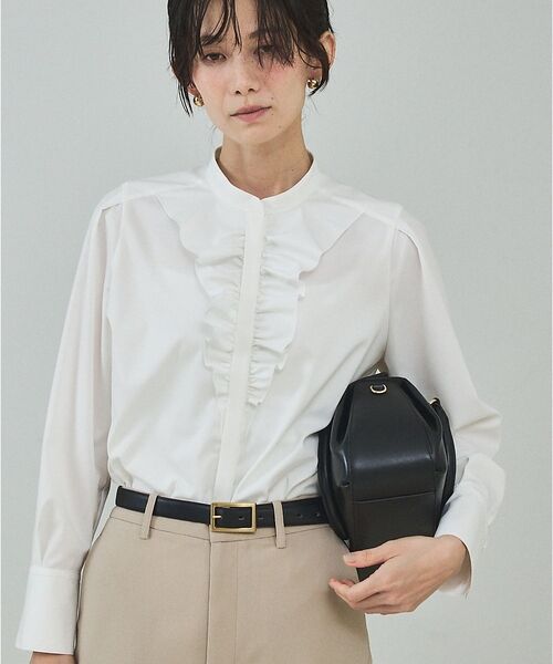 qualite / カリテ シャツ・ブラウス | フロントラッフルブラウス【予約】（オフホワイト）