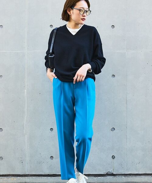 qualite / カリテ パンツ | 【ブルー】ダブルクロスセンタープレスパンツ | 詳細10