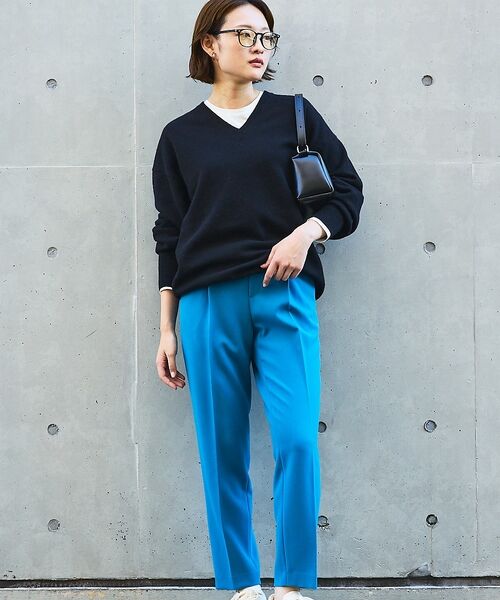 qualite / カリテ パンツ | 【ブルー】ダブルクロスセンタープレスパンツ | 詳細11