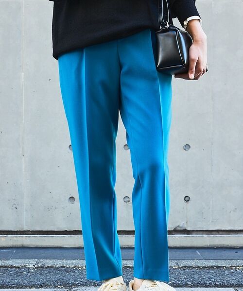 qualite / カリテ パンツ | 【ブルー】ダブルクロスセンタープレスパンツ | 詳細12