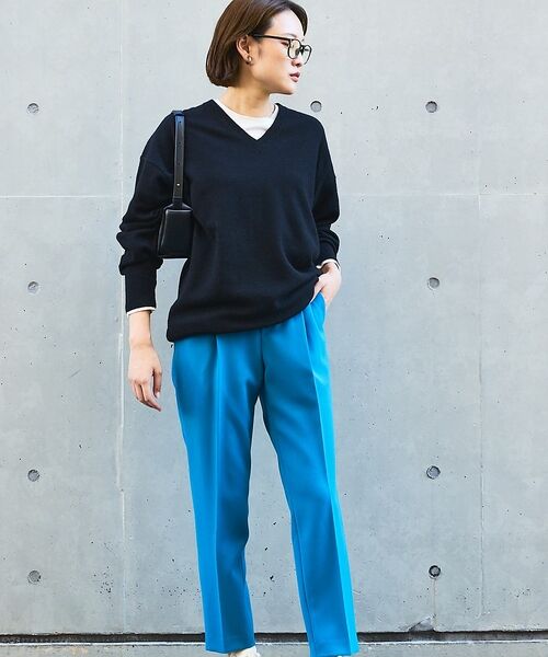 qualite / カリテ パンツ | 【ブルー】ダブルクロスセンタープレスパンツ | 詳細14