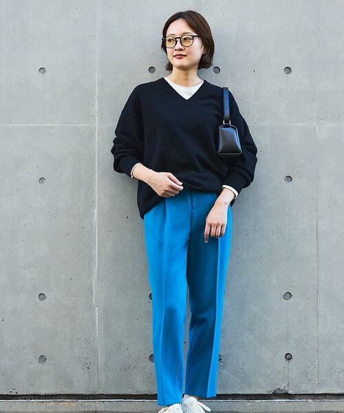 qualite / カリテ パンツ | 【ブルー】ダブルクロスセンタープレスパンツ | 詳細15