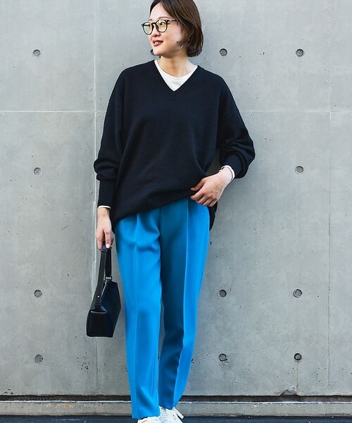 qualite / カリテ パンツ | 【ブルー】ダブルクロスセンタープレスパンツ | 詳細16