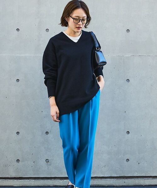 qualite / カリテ パンツ | 【ブルー】ダブルクロスセンタープレスパンツ | 詳細17