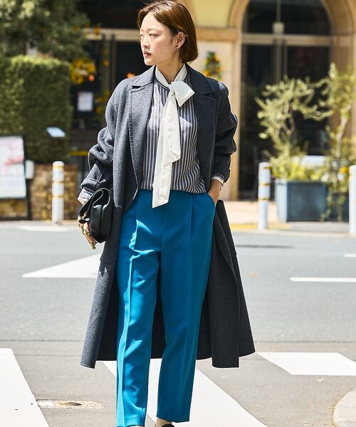 qualite / カリテ パンツ | 【ブルー】ダブルクロスセンタープレスパンツ | 詳細3