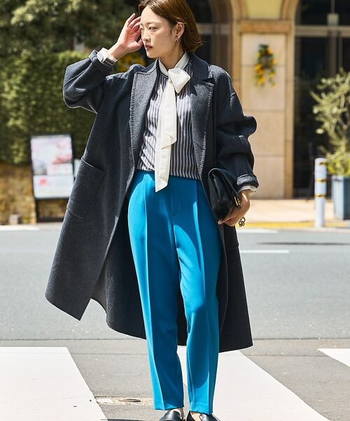 qualite / カリテ パンツ | 【ブルー】ダブルクロスセンタープレスパンツ | 詳細4