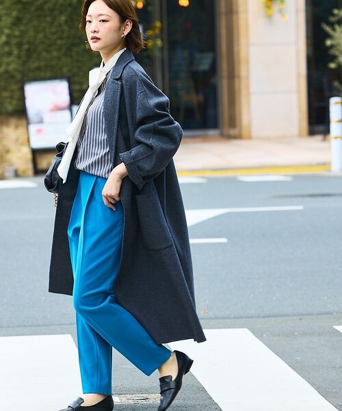 qualite / カリテ パンツ | 【ブルー】ダブルクロスセンタープレスパンツ | 詳細7