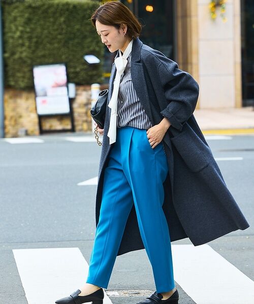 qualite / カリテ パンツ | 【ブルー】ダブルクロスセンタープレスパンツ | 詳細8