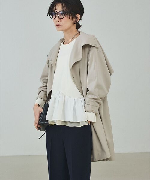 qualite / カリテ トレンチコート | 【大人のスプリングコート】オーバースタンドコート【予約】 | 詳細4
