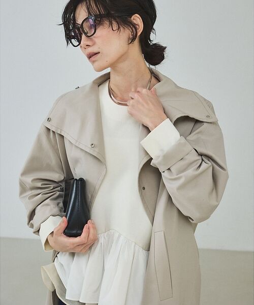 qualite / カリテ トレンチコート | 【大人のスプリングコート】オーバースタンドコート【予約】 | 詳細8