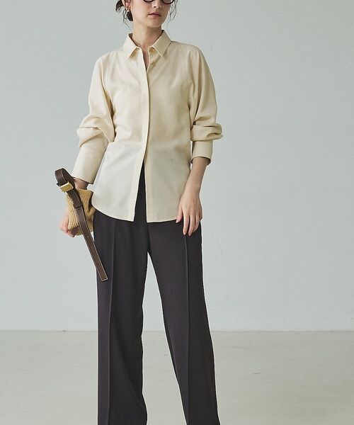 qualite / カリテ シャツ・ブラウス | 【セットアップ対応】テンセルハイツイストシャツ【予約】 | 詳細3