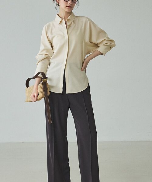 qualite / カリテ シャツ・ブラウス | 【セットアップ対応】テンセルハイツイストシャツ【予約】 | 詳細4