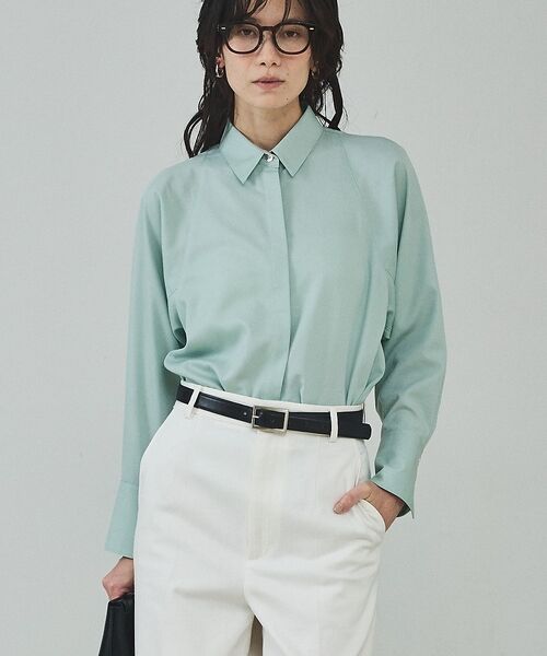 qualite / カリテ シャツ・ブラウス | 【セットアップ対応】テンセルハイツイストシャツ【予約】 | 詳細10