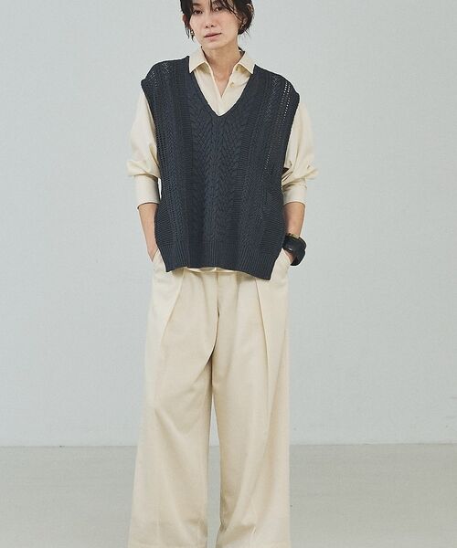 qualite / カリテ パンツ | 【セットアップ対応】テンセルハイツイストワイドパンツ【予約】 | 詳細8