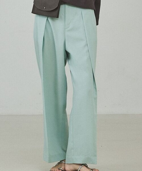qualite / カリテ パンツ | 【セットアップ対応】テンセルハイツイストワイドパンツ【予約】(セージグリーン)