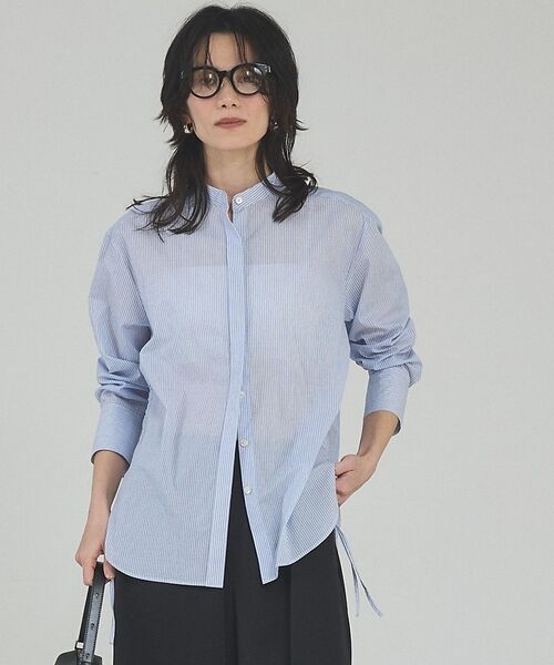 qualite / カリテ シャツ・ブラウス | ウエストドロストシャツ【予約】（ストライプ）