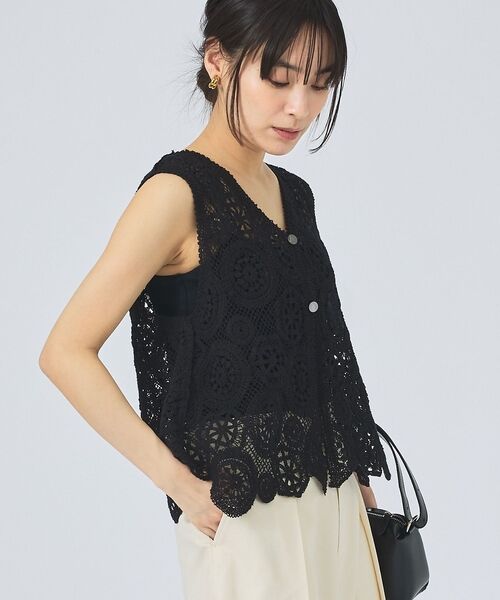qualite / カリテ ベスト | 【前後2WAY仕様】スカラップレース2WAYブラウス | 詳細11