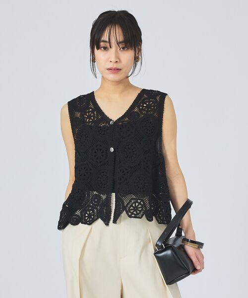 qualite / カリテ ベスト | 【前後2WAY仕様】スカラップレース2WAYブラウス | 詳細15