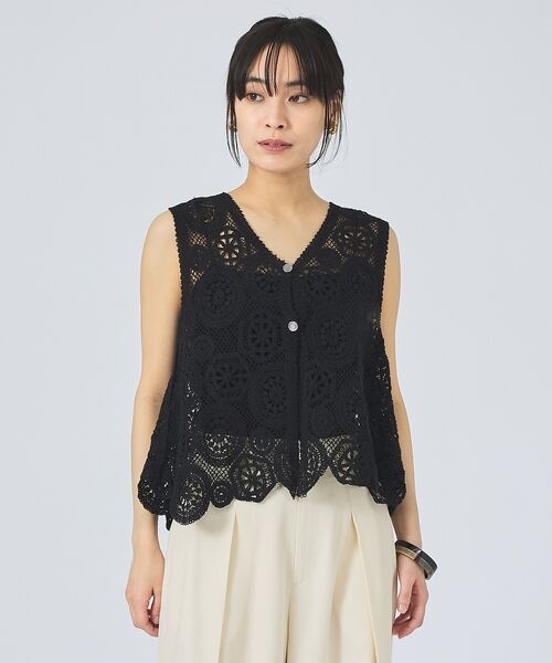 qualite / カリテ ベスト | 【前後2WAY仕様】スカラップレース2WAYブラウス | 詳細16
