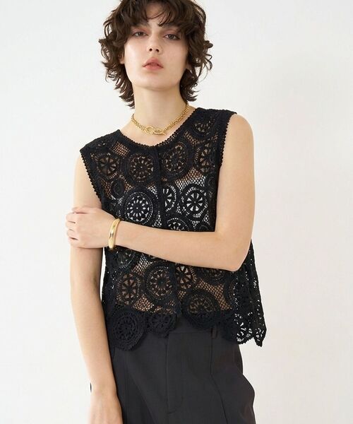 qualite / カリテ ベスト | 【前後2WAY仕様】スカラップレース2WAYブラウス | 詳細8