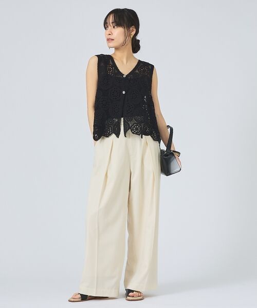 qualite / カリテ ベスト | 【前後2WAY仕様】スカラップレース2WAYブラウス | 詳細9