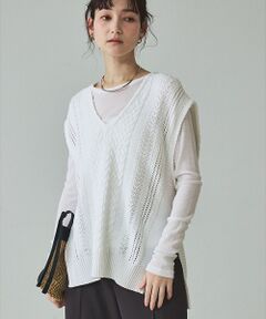 qualite / カリテ ベスト | ケーブルニットベスト【予約】