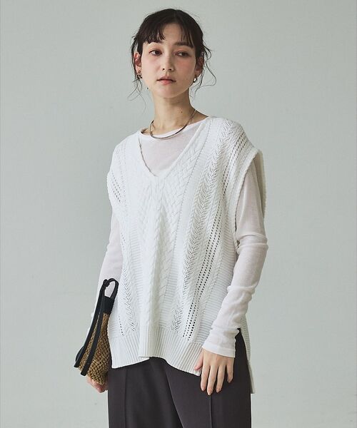 qualite / カリテ ベスト | ケーブルニットベスト【予約】 | 詳細1