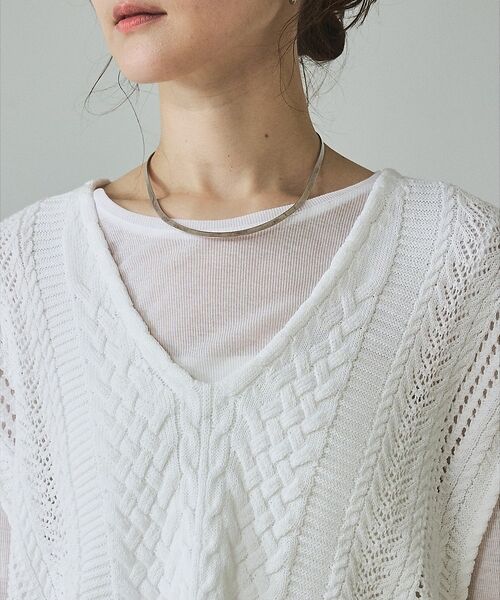 qualite / カリテ ベスト | ケーブルニットベスト【予約】 | 詳細4