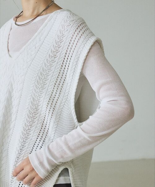 qualite / カリテ ベスト | ケーブルニットベスト【予約】 | 詳細5