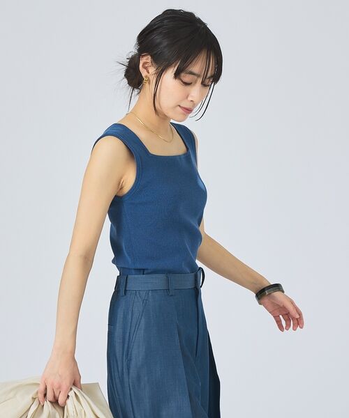 qualite / カリテ キャミソール・チューブトップ | 【前後2WAY】2WAYスクエアノースリーブニット | 詳細16