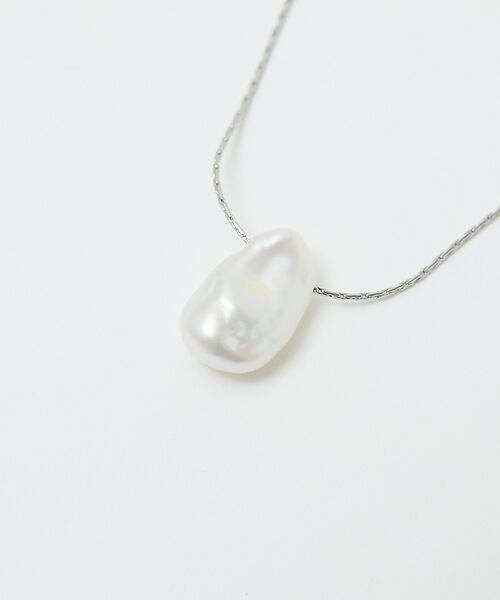 qualite / カリテ ネックレス・ペンダント・チョーカー | 【ステンレス】バロックパールチャームネックレス【予約】（シルバー）