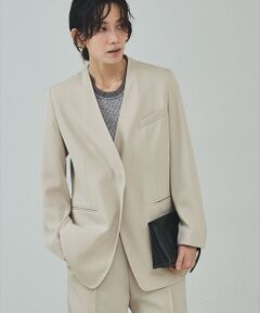 qualite / カリテ ノーカラージャケット | 【UVカット/ストレッチ/セットアップ対応】ドライカルゼノーカラージャケット【予