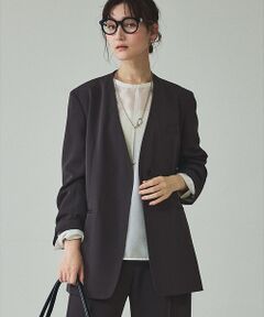 qualite / カリテ ノーカラージャケット | 【UVカット/ストレッチ/セットアップ対応】ドライカルゼノーカラージャケット【予