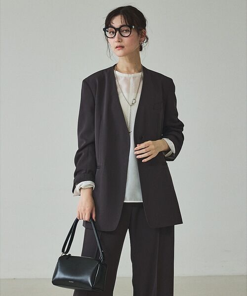 qualite / カリテ ノーカラージャケット | 【UVカット/ストレッチ/セットアップ対応】ドライカルゼノーカラージャケット【予 | 詳細4