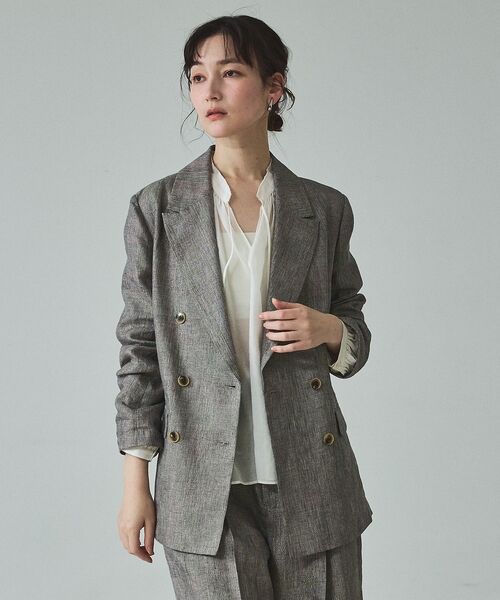 qualite / カリテ テーラードジャケット | 【セットアップ対応】ラメリネンジャケット【予約】 | 詳細8