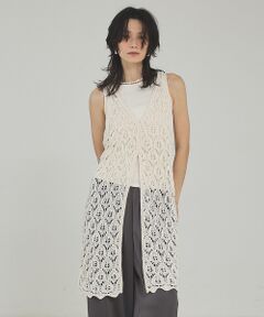 qualite / カリテ キャミソール・チューブトップ | 2WAYリーフパターンロングジレ【予約】