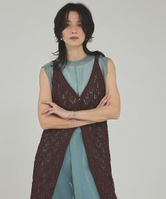 qualite / カリテ キャミソール・チューブトップ | 2WAYリーフパターンロングジレ【予約】