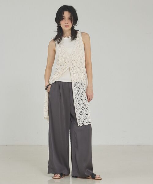 qualite / カリテ キャミソール・チューブトップ | 2WAYリーフパターンロングジレ【予約】 | 詳細2