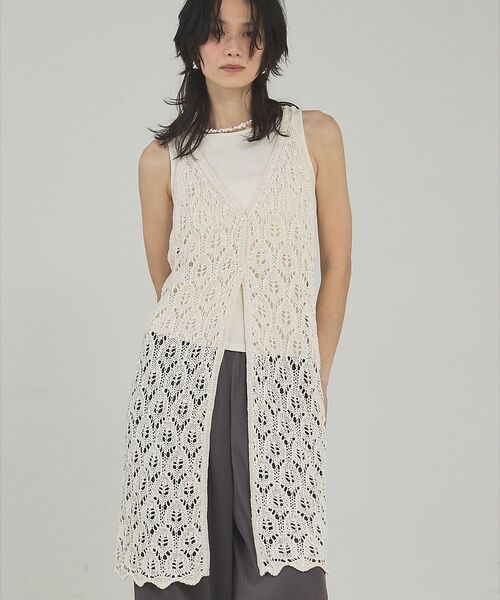 qualite / カリテ キャミソール・チューブトップ | 2WAYリーフパターンロングジレ | 詳細5