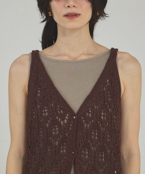 qualite / カリテ キャミソール・チューブトップ | 2WAYリーフパターンロングジレ【予約】 | 詳細15