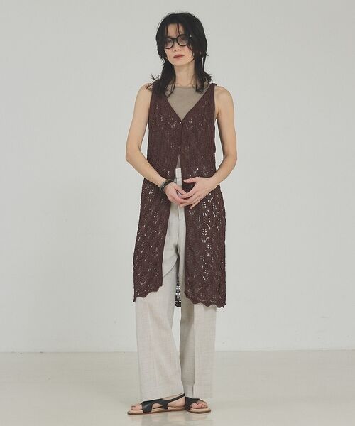 qualite / カリテ キャミソール・チューブトップ | 2WAYリーフパターンロングジレ【予約】 | 詳細9