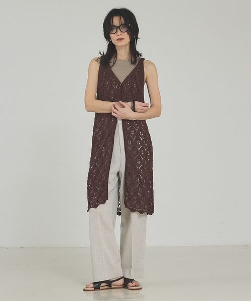 qualite / カリテ キャミソール・チューブトップ | 2WAYリーフパターンロングジレ【予約】 | 詳細10