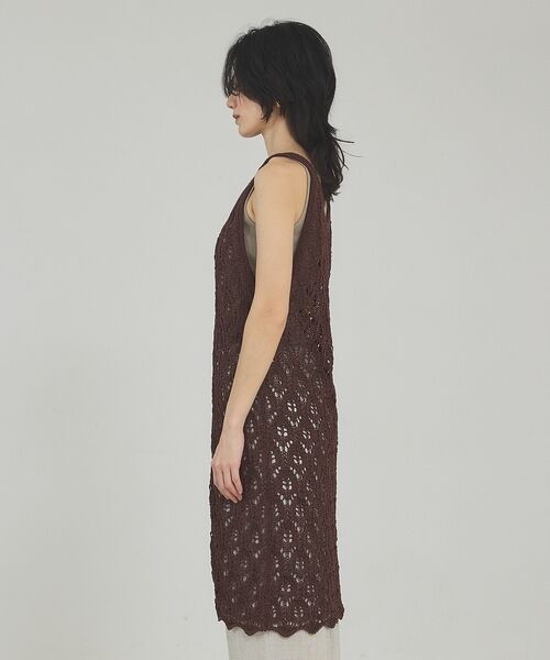 qualite / カリテ キャミソール・チューブトップ | 2WAYリーフパターンロングジレ【予約】 | 詳細13
