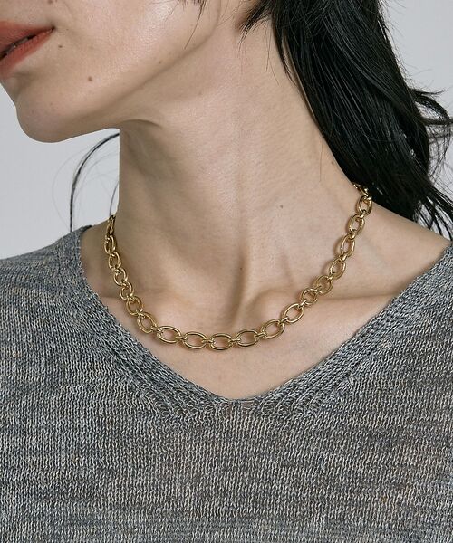 qualite / カリテ ネックレス・ペンダント・チョーカー | 【ステンレス】シックチェーンネックレス【予約】（ゴールド）