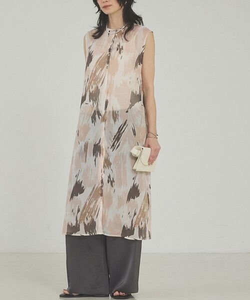 qualite / カリテ シャツ・ブラウス | シアープリントロングブラウス【予約】 | 詳細1